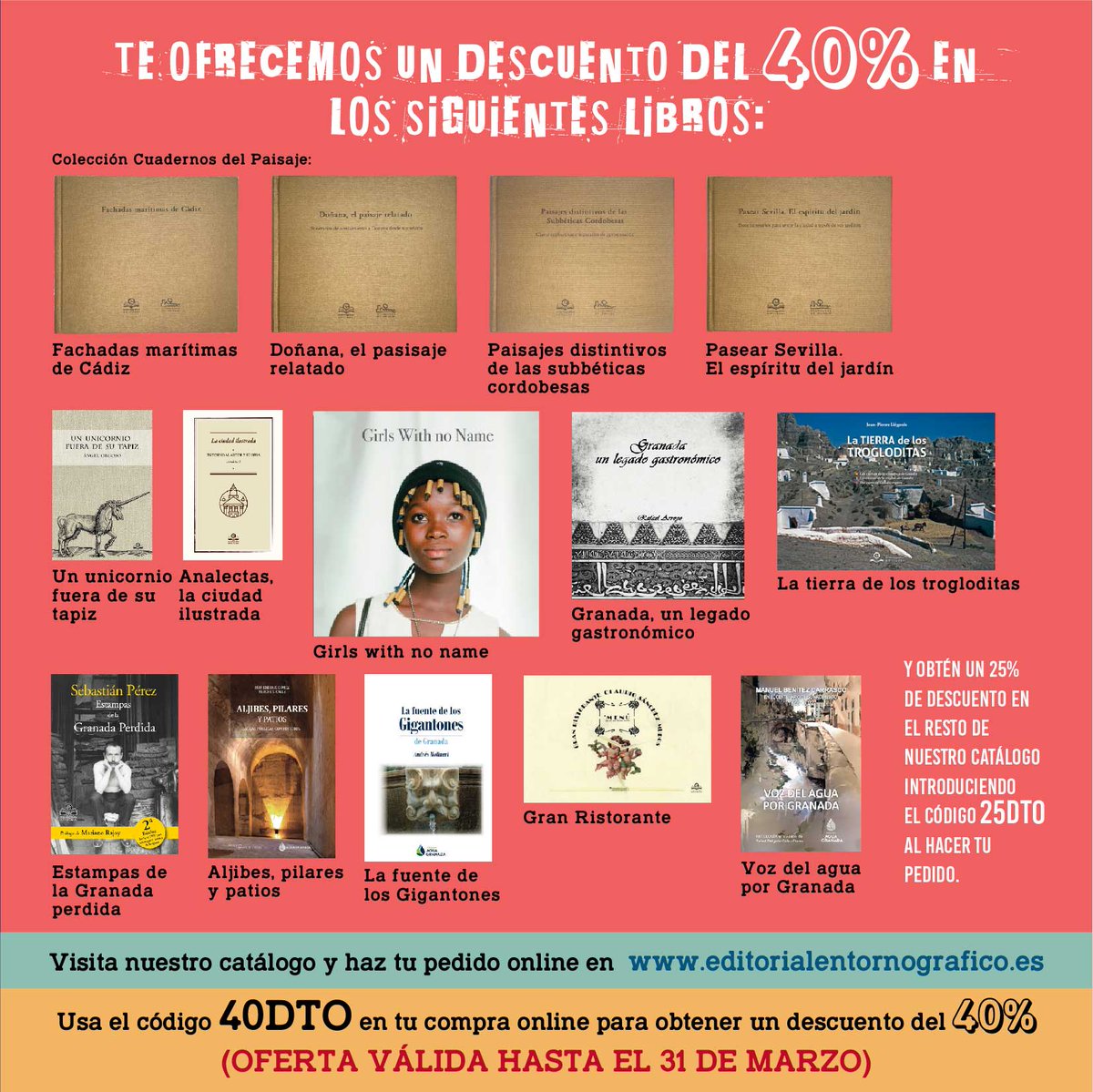 QUEREMOS QUE LEAS MÁS, por eso...
Te ofrecemos un 40% de descuento en estos libros: ➡️ #entornografico #leer #fomentarlalectura #lectura #libros #descuento #libros #books #granada #andalucia #españa #spain