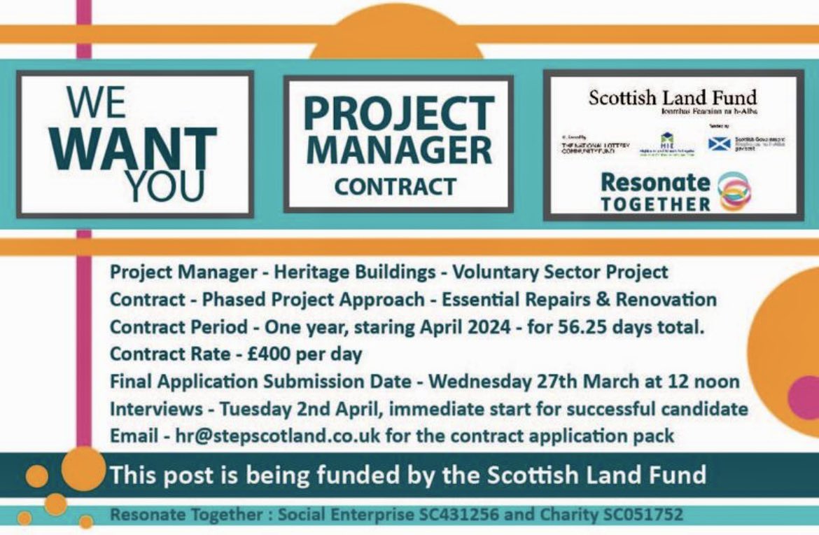 An exciting day! Today, with our Partners @STEPScotland in #Stirling we are launching the one year job contract opportunity for a #ProjectManager to work with us here at the #CarsebridgeCulturalCampus This has been made possible by #ScottishLandFund @TNLComFund 😁 Thank you!