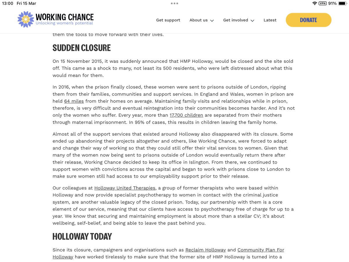 Holloway Prison built in the 70s was a flagship of more enlightened policy of penology concentrating on rehabilitation & acknowledging that much crime was a result of poverty but was closed by #GeorgeOsborne so the site could be sold off for development . 
#ToriesBrokeBritain