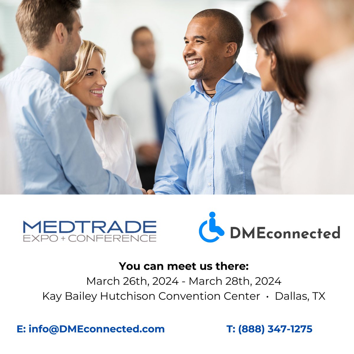 dmeconnected's tweet photo. We will be in attendance at MedTrade. For any meeting request, email: info@dmeconnected.com See you Soon! #DMEconnected #MedTrade #Partnerships #DurableMedicalEquipment https://t.co/yeo6I9cFZX