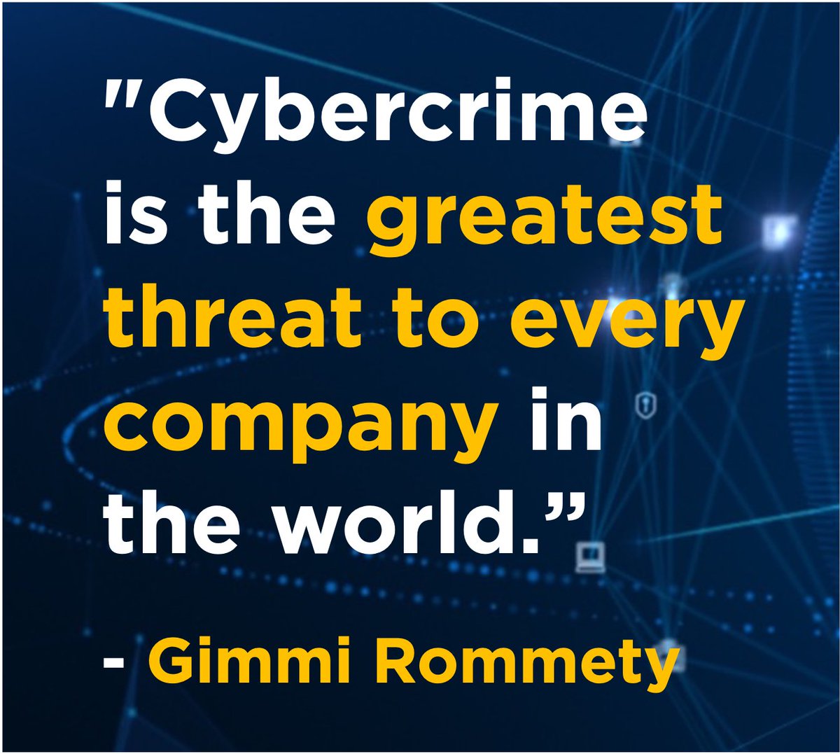 🦈 QUOTE OF THE WEEK 🦈: 'Cybercrime is the greatest threat to every company in the world.' - Ginni Rommety We're fighting back against the hackers with our AI & machine learning tech. Join our community & get better protected! #fightingback #AIpoweredtech #wearesharkgate