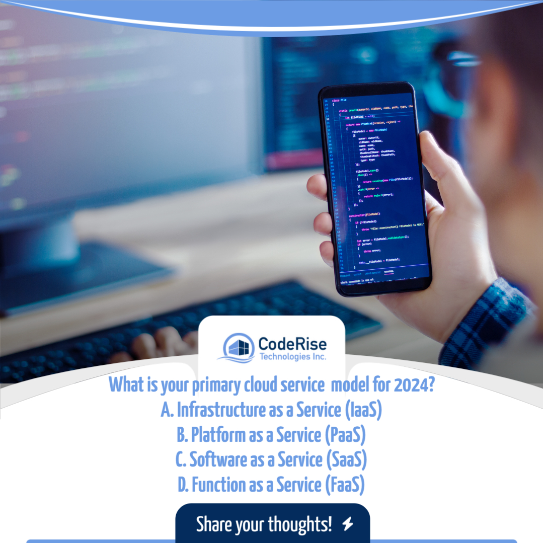 coderiseio's tweet image. Which cloud service model do you prefer for 2024? Vote now and let's shape the future together! Are you into Infrastructure as a Service (IaaS), Platform as a Service (PaaS), Software as a Service (SaaS), or something different? Share your thoughts below! 🌟