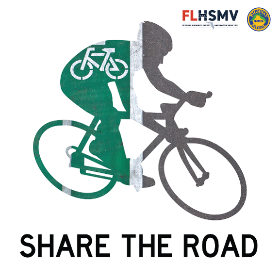 SafeMobilityFL's tweet photo. According to Florida Statutes, 3 feet is the minimum distance drivers must place between their vehicle & bicyclists when passing. Be respectful of people biking & give them plenty of room. #SafeMobilityFL #BicyclingFL #CyclingSafety #AlertTodayFL #FLBikeMonth #TargetZero
@myFDOT https://t.co/yqjFjaRINx