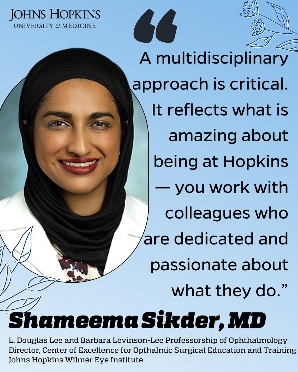 <a href="/ShameemaSikder/">Shameema Sikder, MD</a> followed her interest in surgical education to develop Circlage, a platform that assess a surgeon's performance. The platform will launch with <a href="/HopkinsEngineer/">Johns Hopkins Engineering</a> and <a href="/JHUMCEH/">JHU Malone Center for Engineering in Healthcare</a> soon! #FacultyFriday 

Read our interview with Dr. Sikder: giving.jhu.edu/story/wilmer-s…