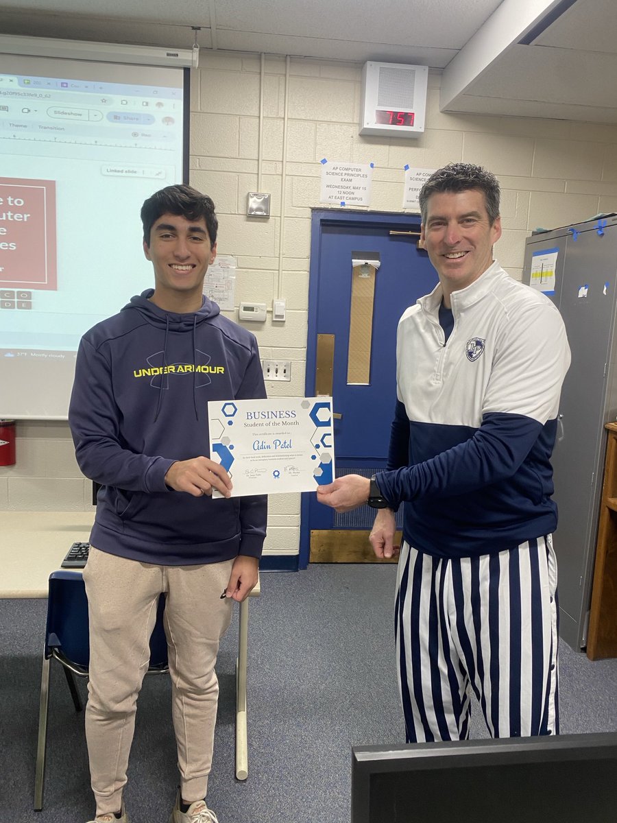 Congratulations to Computer Science standout Adin Patel as our Business Department Student of the Month! ⁦@LPBusinessEd⁩ ⁦@LPprincipals⁩ ⁦@LPLancers⁩