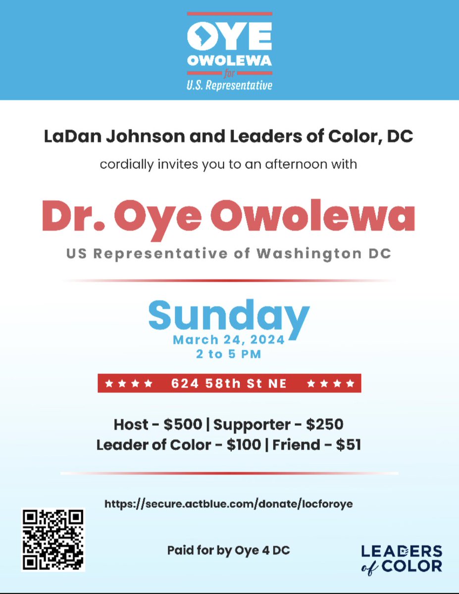 JOIN ME and @leadersofcolor_ next week for a meet and greet, where I'll go over some of my plans for a third term. See you on the 24th