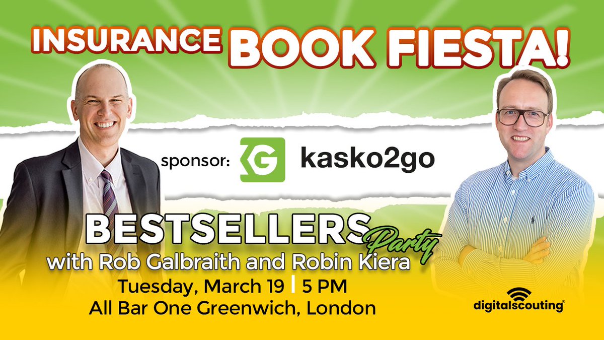 A huge shout-out and thanks to kasko2go who will be sponsoring our upcoming 'Insurance Book Fiesta' event in London 🥳 So why Rob Galbraith and I are thrilled to have kasko2go? For those unfamiliar with kasko2go, it's an innovative Insure-Tech company that harnesses the power…