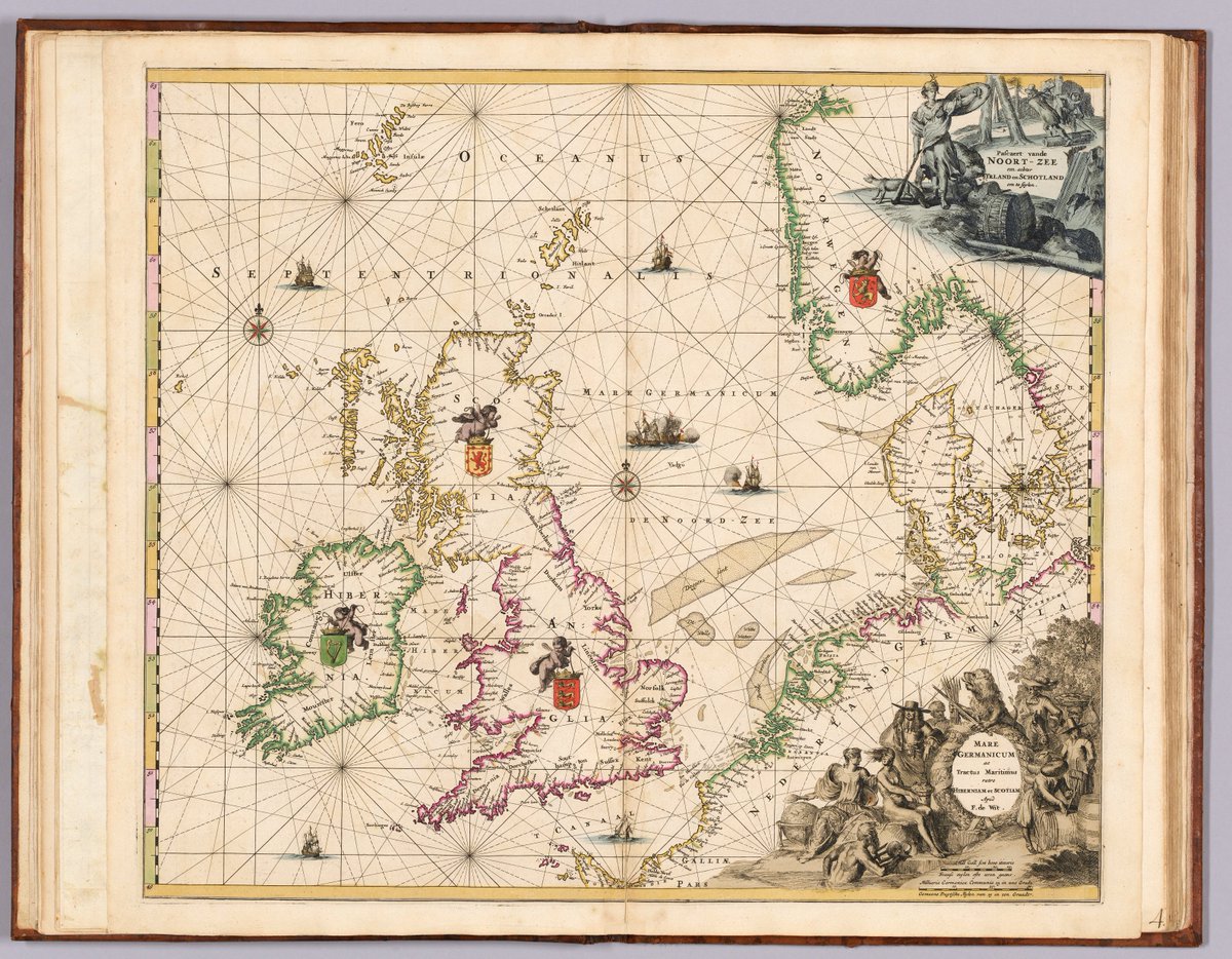 MasegoInc's tweet image. 10 points to whoever can identify the date this map was produced. In honor of St. Patrick&apos;s Day, this map includes Ireland, England, Denmark and Scotland. This fantastic example of 17th-century Dutch cartography was hand colored. #maps #themoreyouknow #maptrivia