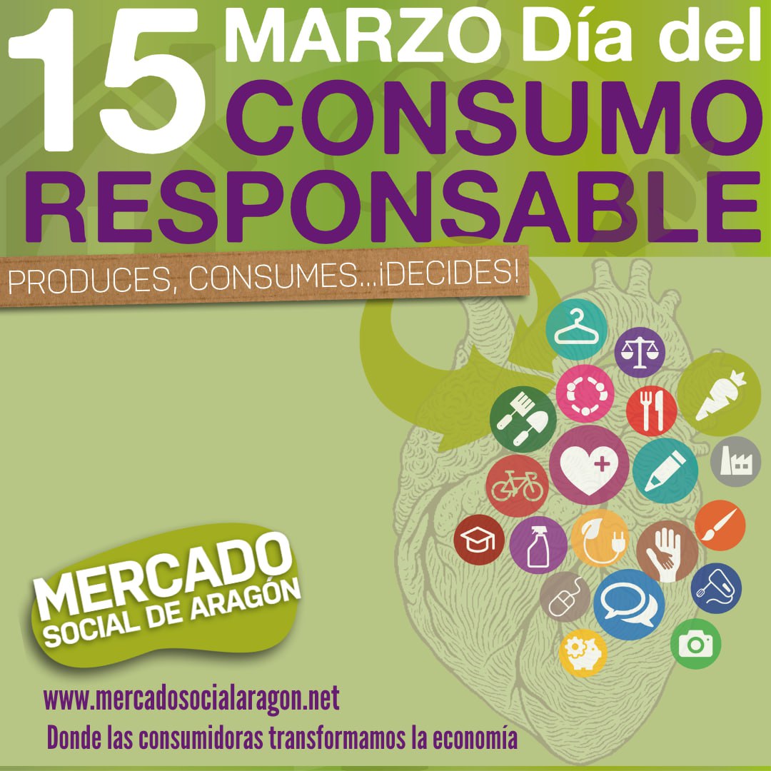 📆🛒Hoy 15 de Marzo celebramos el #DíaMundialConsumoResponsable. Os recordamos que en las entidades del Mercado Social de Aragón podemos ejercer un Consumo Consciente y Transformador💚💜 mercadosocialaragon.net/entidades-soci… #consumoresponsable, #15deMarzo, #diadelconsumidor, #consumelocal