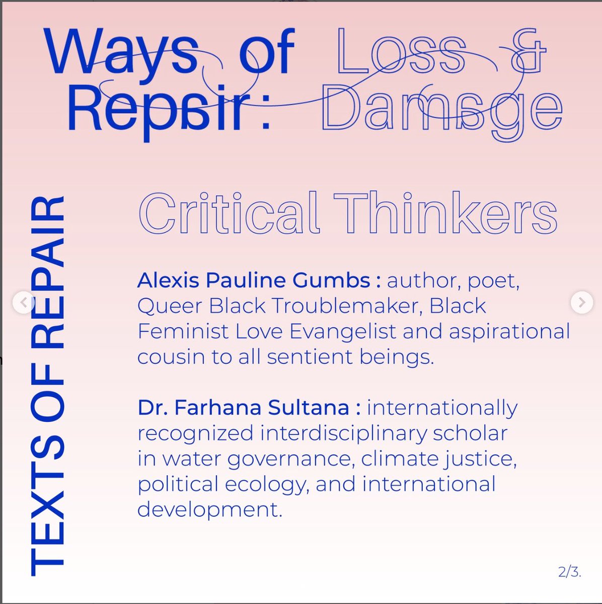 I knew during my writing process that Audre’s most urgent wish for me to LIVE this truth. I’m honored to announce that @LossandDamage has commissioned me as one of 3 critical thinkers to write new “texts of repair” as one part of a multi-layered strategy.