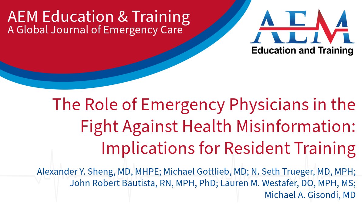 Emergency physicians have a crucial role to play in the fight against health misinformation. Learn about practical frameworks you can use to address misinformation in person and online! Read now: ow.ly/aHtI50QG8v5