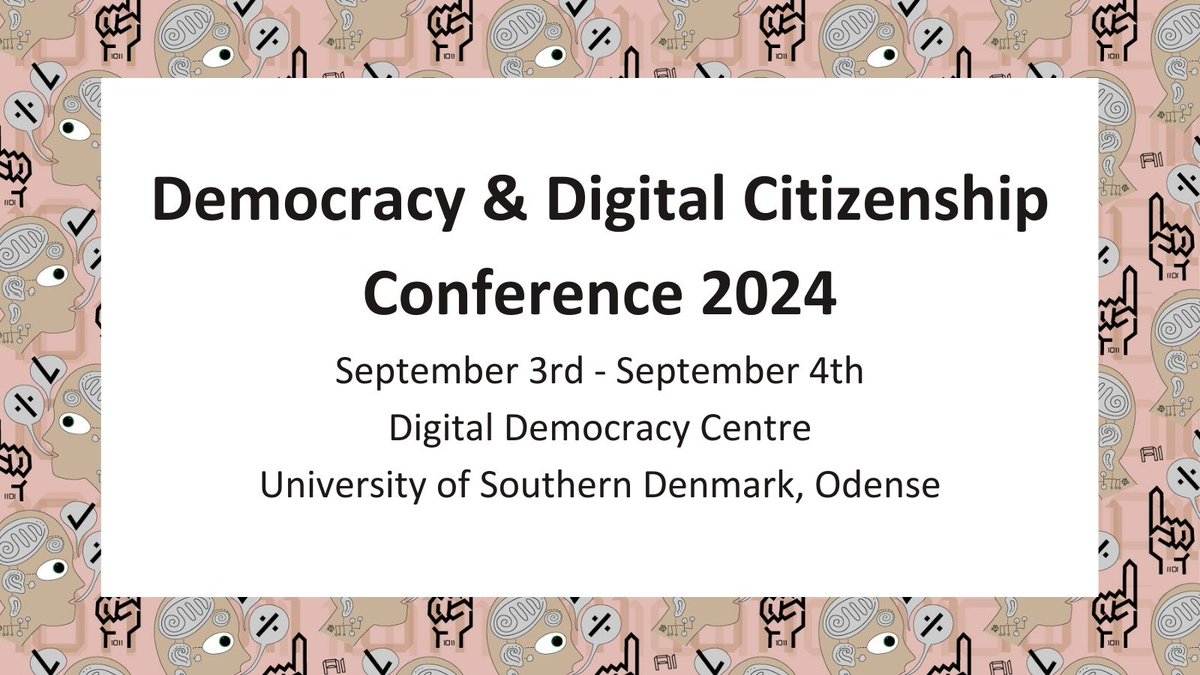 📢 ONE MONTH LEFT TO SUBMIT ABSTRACTS FOR THE DEMOCRACY AND DIGITAL CITIZENSHIP CONFERENCE 2024 The conference takes place from September 3rd to 4th, 2024 and is organized in collab. w. @CDCitizenship @SHAPE_AU @CPH_SODAS More info and CFA here: bit.ly/3HR9GZ6