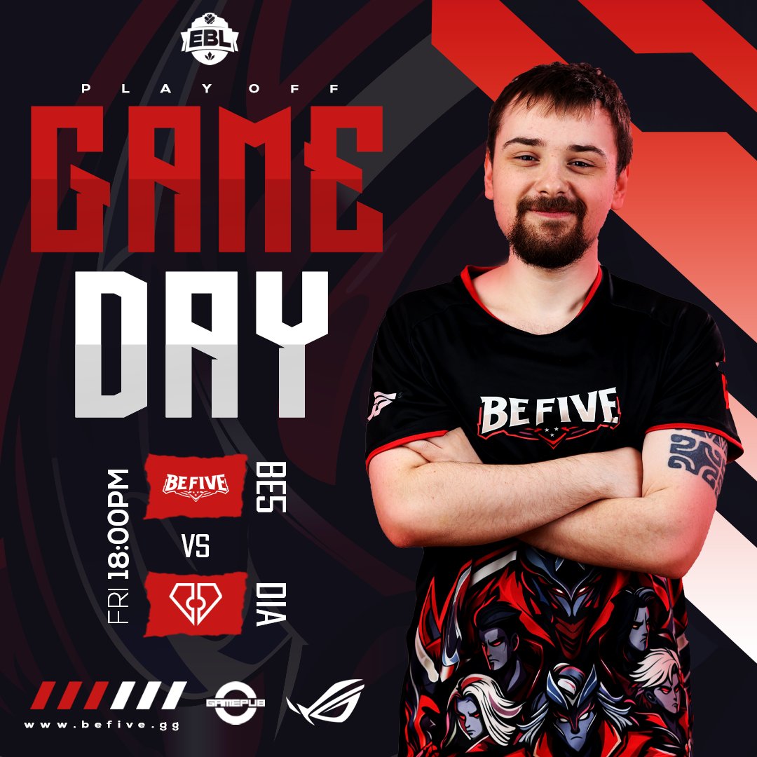 One shot, one opprotunity (it's actually 3 of them but who counts) 

We are playing aganst <a href="/EsportsDiamant/">Diamant Esports</a> in playoffs for a chance at finals! 

Catch us at <a href="/FortunaEsports/">Fortuna Esports #EBL2025</a> YouTube/Twitch channel tonight from 6PM! 

#BeFive 🖤❤️🖤❤️