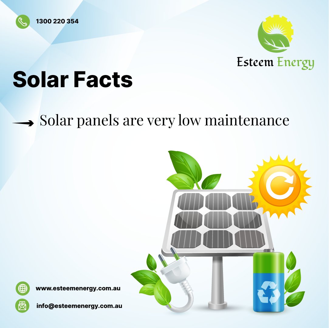 Solar Facts

Solar panels are very low maintenance.

#esteemenergy #solarenergy #solarfacts #renewableenergy #cleanenergy #gogreen #cleanliving #cleanworld #didyouknow #pvrooftop #gosolar #facts #funfacts #readthefacts
