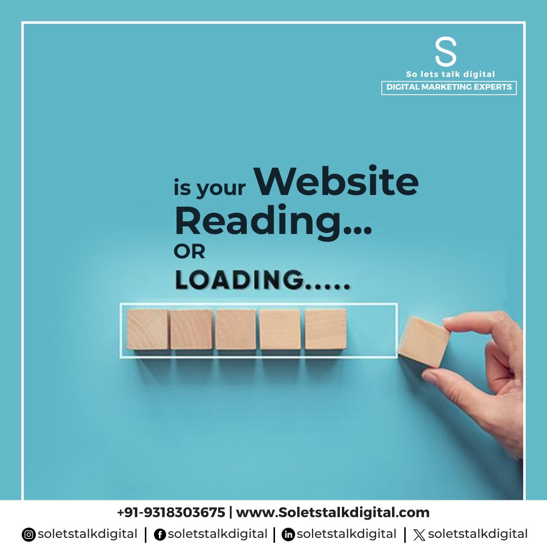 'A website that loads quickly keeps visitors coming back for more.
To know more please visit our website at soletstalkdigital.com or call +919318303675
#YourWebsiteYourWay #TailoredSolutions #soletstalkdigital #VisibilityEvolution #brandpresence #BrandIdentity