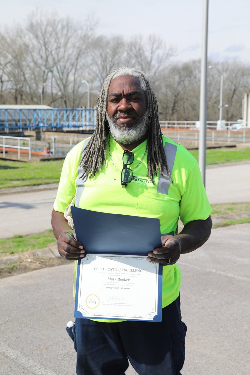 The City is pleased to announce Mark Booker as the March Employee of the Month! 🎉 Mark has been with the City for six years and is an Equipment Operator in the Wastewater Department. Read more at columbiatn.com/CivicAlerts.as…. #CityofColumbiaTN