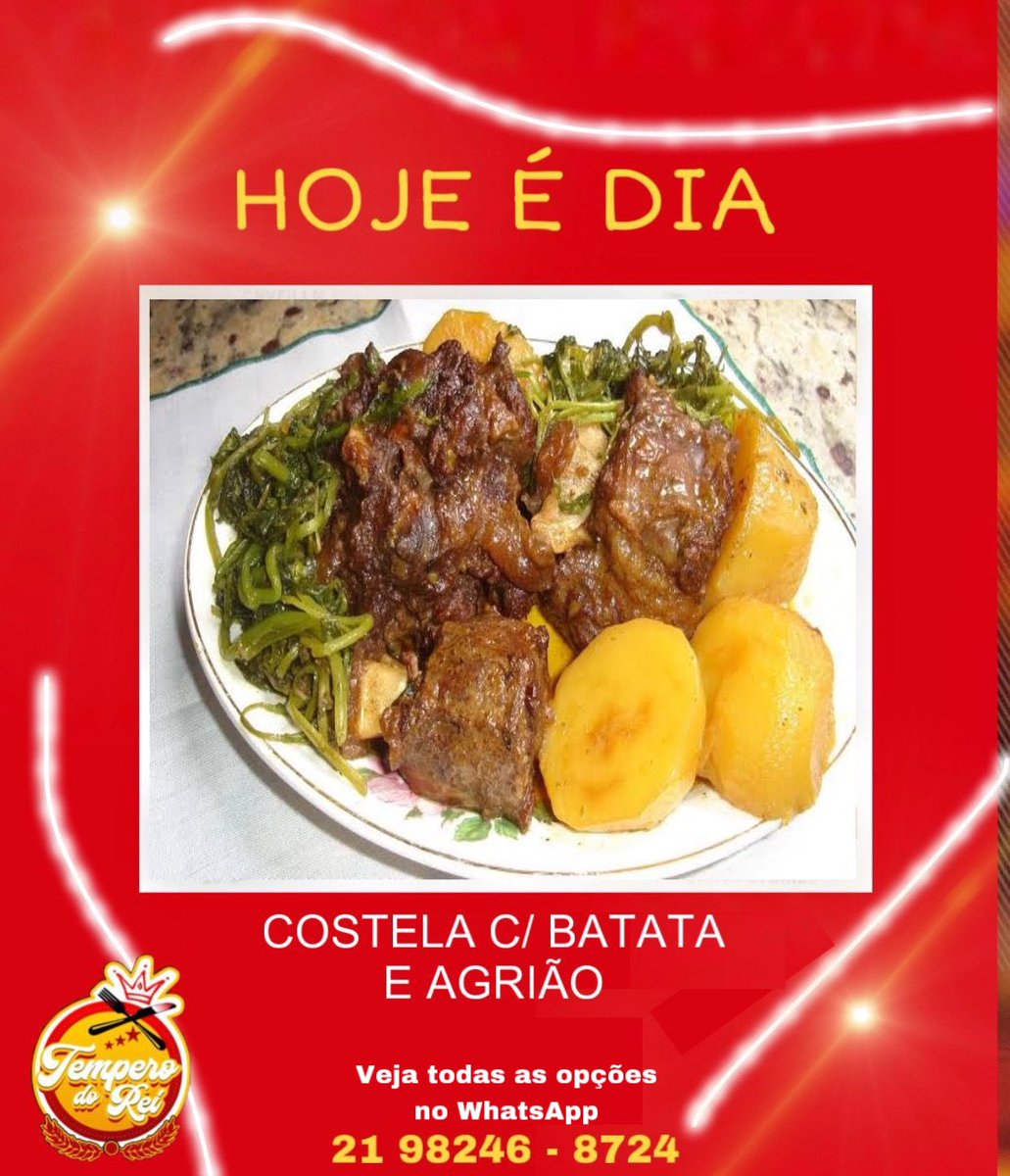 TemperoRei's tweet photo. Hoje é dia da melhor costela c/ batata e agrião da região, peça já a sua 🤤✅ https://t.co/Iq6eUTx6Bo