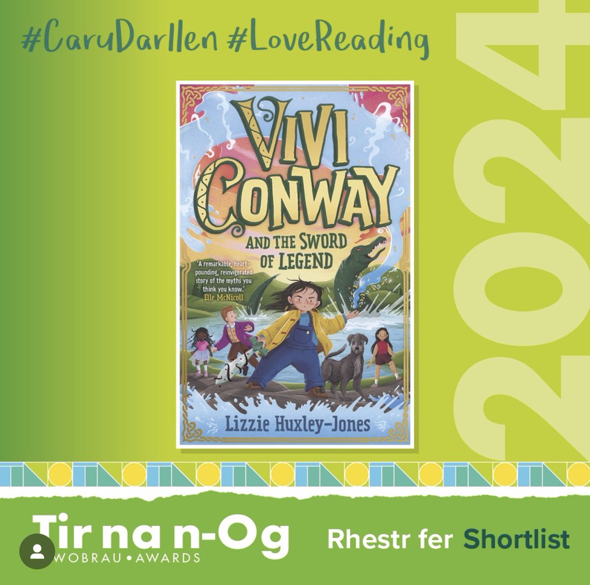 What a wonderful end to the week, Vivi Conway and The Sword of Legend has been shortlisted for the 2024 Tir na n-Og Awards @Books_Wales 

A massive congratulations to @littlehux ⚔️💚

#TNNO2024 #lovereading