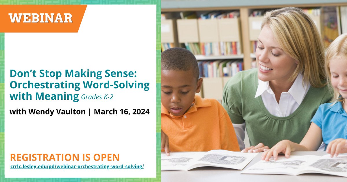 Just around the corner! Start your weekend off with a 90-minute #webinar about how you can support accurate, efficient, and independent reading by helping students use decoding and meaning. Tune in 10 a.m. (EST) tomorrow. CRRLC.LESLEY.EDU/WEBINAR-ORCHES… #teacherlife #literacy