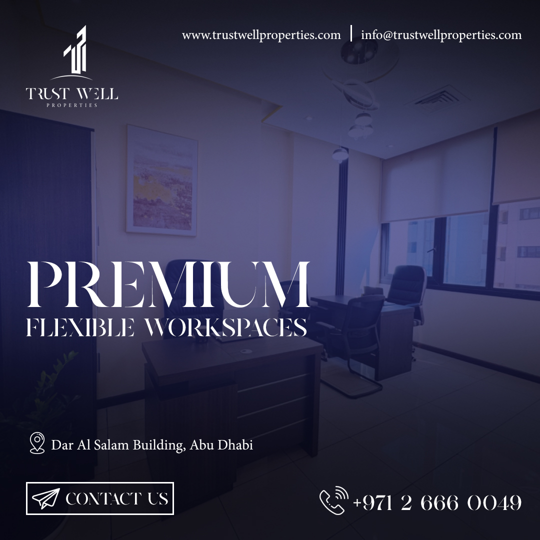 trustwelluae's tweet image. Work where you thrive. Our premium flexible workspaces offer the freedom and amenities you need to succeed.

For more info
☎️ +97126660049
💻 trustwellproperties.com
✉️ info@trustwellproperties.com
Whatsapp: wa.me/971582414488

#workspacesforrent #rentalworkspace