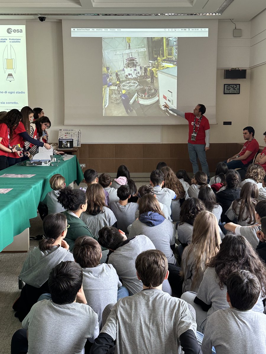 BIS_spaceflight's tweet photo. Day 5 (final) of the #ESASchoolDays event here at @ESA @ESA_EO #ESRIN with @BIS_Italia .
Senior school students today enjoying better understanding about #space and how we can use it for the benefit of all. 🚀🌍📡 🛰😀👍🏻
#ScienziatiNati #STEM #Outreach #FromImaginationToReality https://t.co/iQa9Vc0fK9