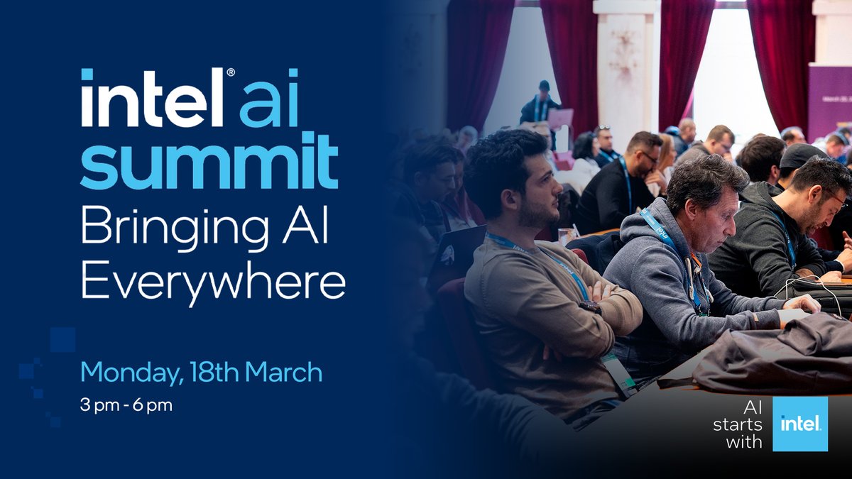 As you plan your visit to #CloudFest2024, don't miss the opportunity to attend the #IntelAISummit. Connect directly with Intel's leading experts, explore live demos of new #AI technologies and gain hands-on experience with #Intel's AI tools.​ Register now: cloudfest.com/intel-ai-summit