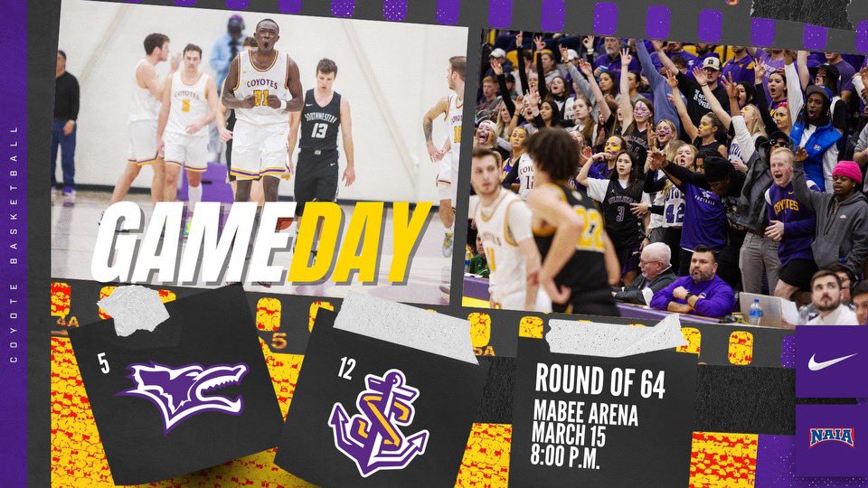 🚨ROUND OF 64🚨

🆚 LSU-Shreveport 
⏰ 8:00 P.M. 
📍 Mabee Arena 

#RollYotes #NAIAHoops

🐺🤘🏽