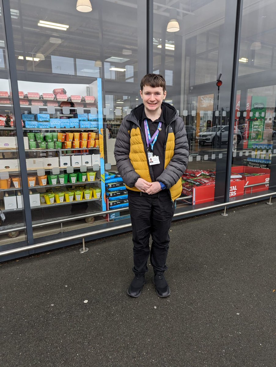 Huge thank you to Sainsburys for welcoming our Intern for a two week taster. Lauretta and the team have made Finn so welcome and he's really enjoyed learning new skills and being part of the team #inclusionrevolution #supportedinternships
