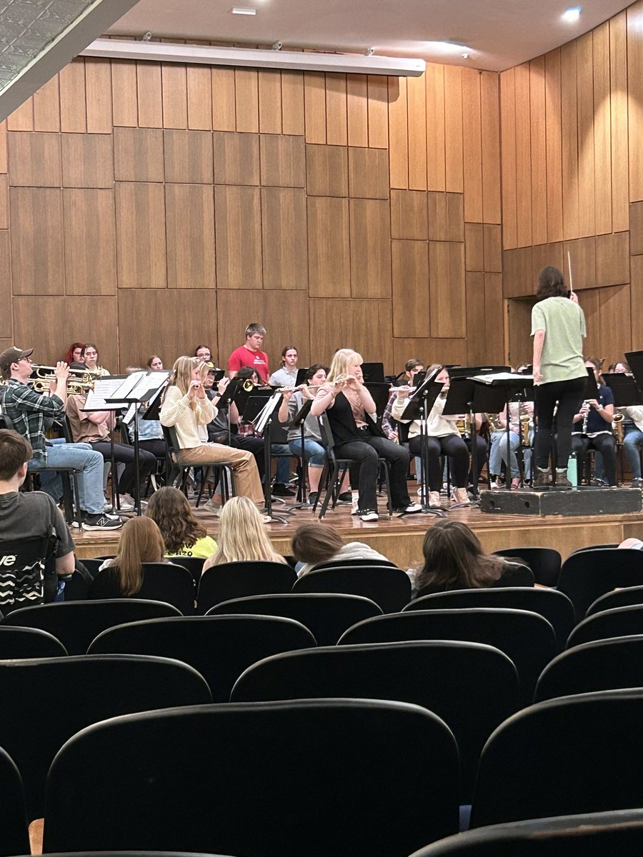 BHS Band working with Director of Band at Texas Wesleyan University! Sounding great!