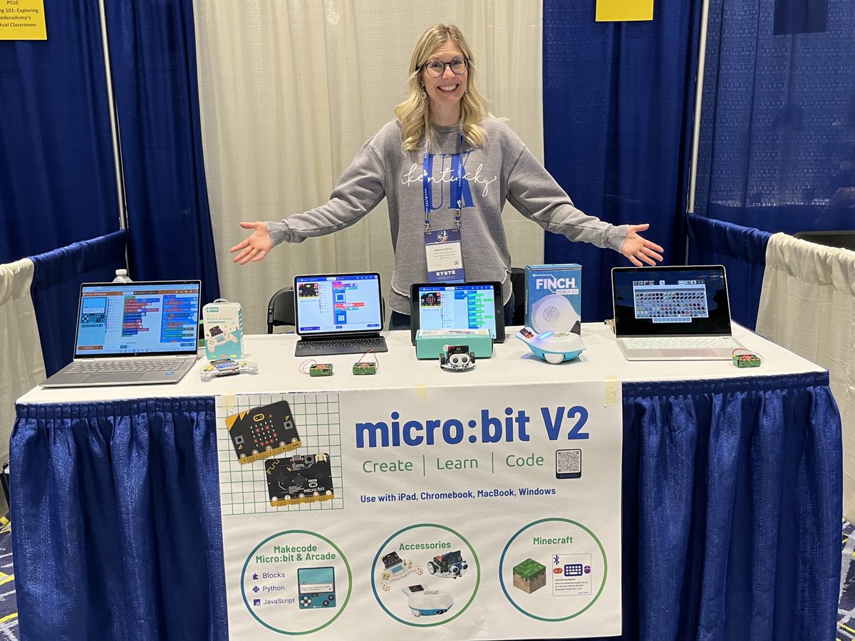 Wrapping up #KySTE24 with a poster session on @microbit_edu, my favorite tool! @kystetech