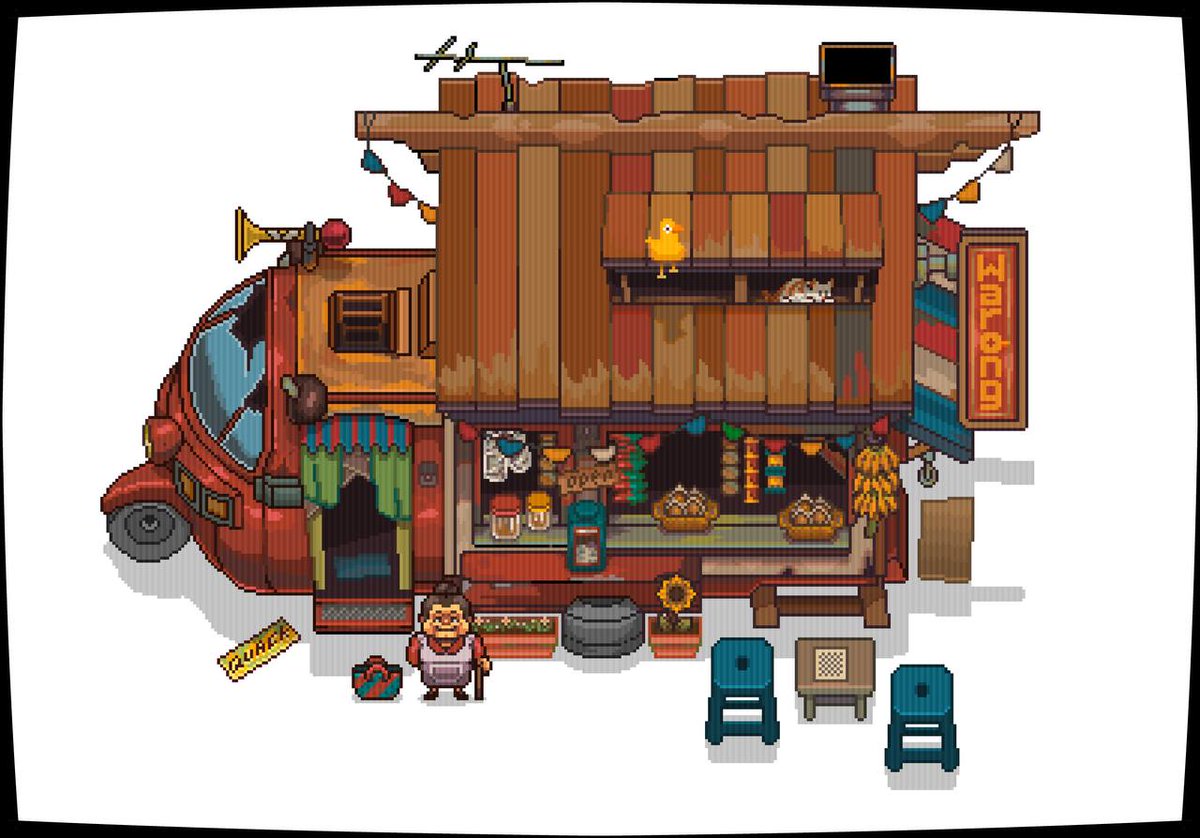 quacklebit's tweet photo. A rustic warung, a place filled with joy and memories, run by grandma. 
—————
Music by: pajamasan
—————
#pixelart #gamedev https://t.co/KN3tm2x9tY