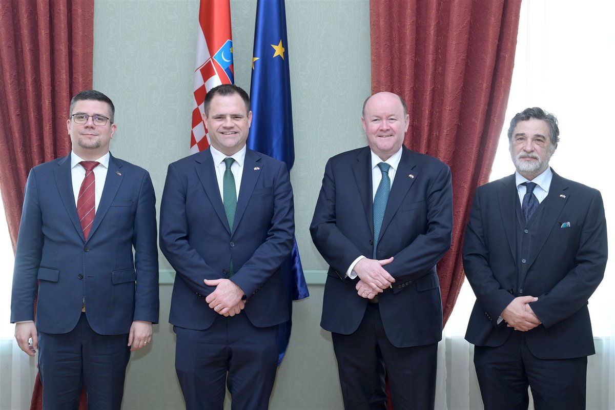 During his stay in Zagreb, @nealerichmond met with members of the Croatian Sabor's Croatian-Irish Inter-parliamentary Friendship Group. 🇮🇪🇭🇷