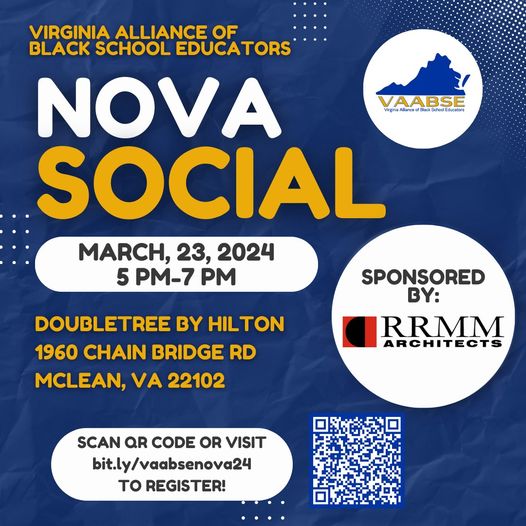 🗣️Calling all NOVA Educators! Join VAABSE for our NOVA Social sponsored by RRMM Architects. Attendees will have the opportunity to network and join VAABSE during the event. Heavy hors d'oeuvres will be served. RSVP today at bit.ly/vaabsenova24.
