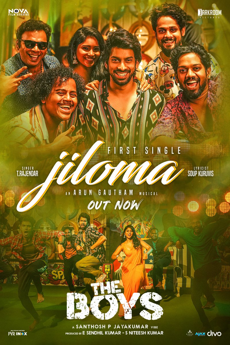 First single #Jiloma featuring the powerful vocals of #TRajendar from #TheBoys

#TheBoysFromMarch29th in theatres!

An @arun_music_gautham musical

@_keerthikween_ @nova.filmstudios @darkroompic @pravin.g_theory @snookieedookiee @jailer_dhanraj @shivashahra_official @proyuvraaj