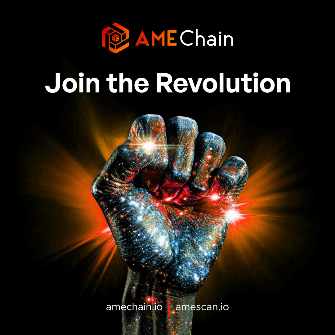 📣 Join the Revolution: AME Chain - Where Quantum Security Meets Blockchain Innovation. 🌐 ✨ Become a part of the revolutionary movement where quantum security intersects with cutting-edge blockchain innovation. 🚀💬 #AMEChain #BlockchainRevolution #QuantumSecurity