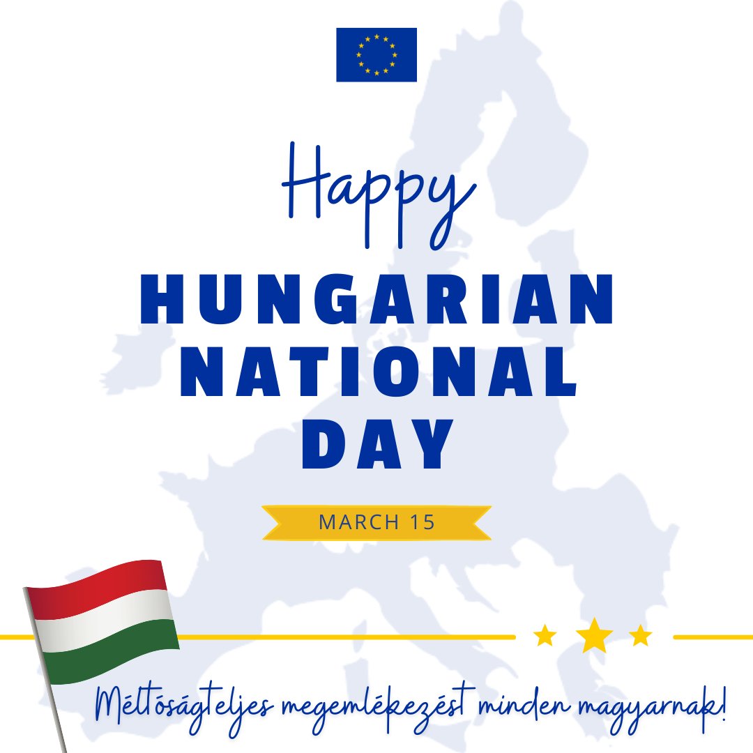 European Union in the U.S. (@euintheus) on Twitter photo Sending our best wishes to <a href="/_SzabolcsTakacs/">Szabolcs Takács</a>, <a href="/HungaryinUSA/">Hungarian Embassy DC</a>, and the many Hungarians around the world who are celebrating Hungary's National Day today! Méltóságteljes megemlékezést minden magyarnak! 🥳🇪🇺🇭🇺 <a href="/EUAmbUS/">Jovita Neliupšienė</a> Sending our best wishes to <a href="/_SzabolcsTakacs/">Szabolcs Takács</a>, <a href="/HungaryinUSA/">Hungarian Embassy DC</a>, and the many Hungarians around the world who are celebrating Hungary's National Day today! Méltóságteljes megemlékezést minden magyarnak! 🥳🇪🇺🇭🇺 <a href="/EUAmbUS/">Jovita Neliupšienė</a>