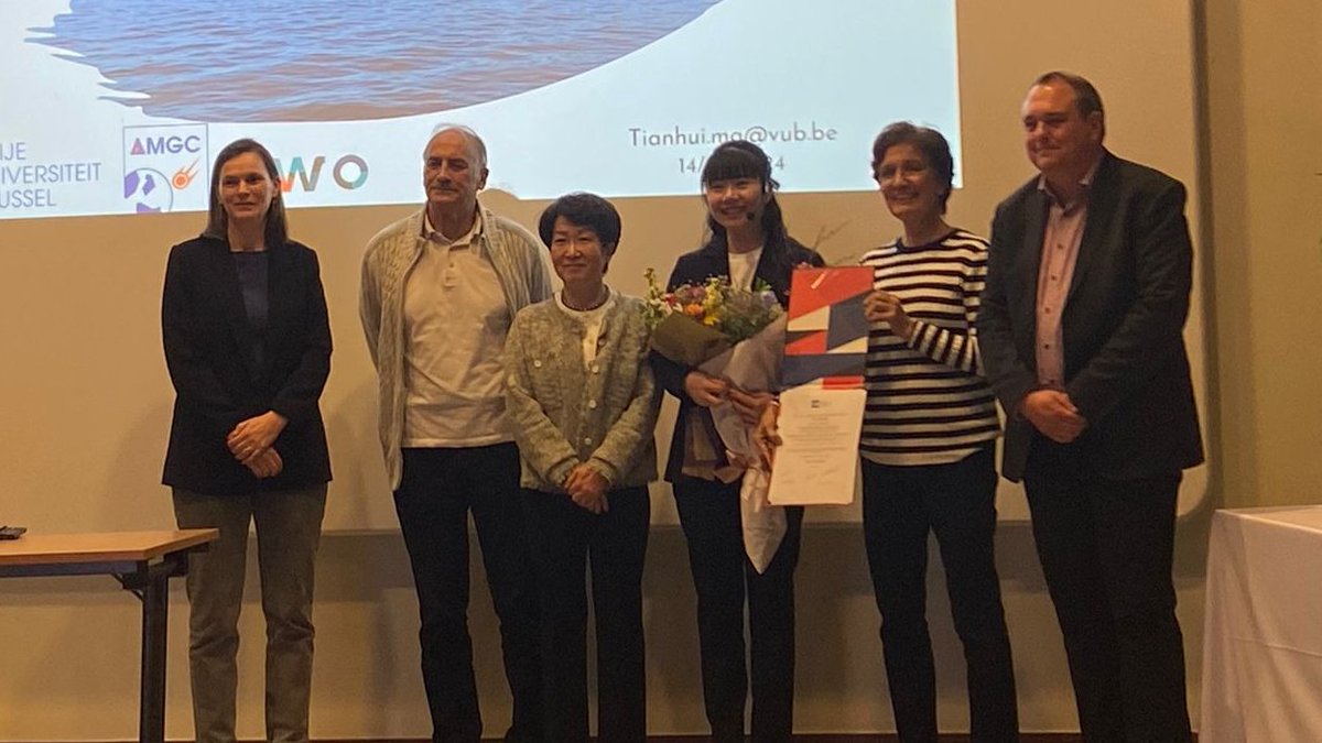 Congratulations 🥳to Dr. Tianhui Ma 👩‍🔬👩‍🎓who yesterday successfully defended her PhD thesis on the biogeochemical cycle of mercury and other trace metals in aquatic systems 🐟🚢🌊 @VUBrussel @researchvub @FWOVlaanderen