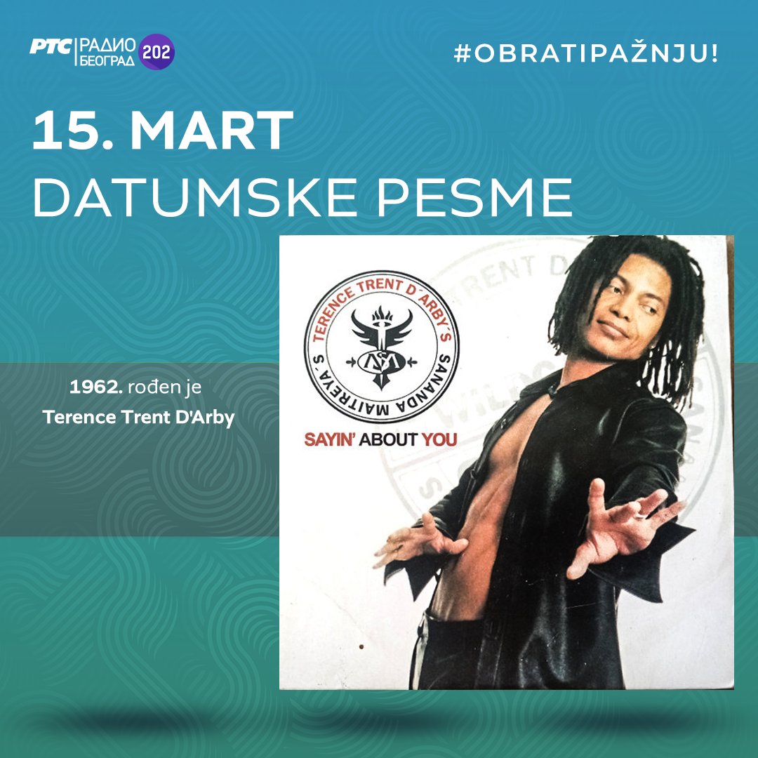 Beograd202's tweet photo. 🗓️ #DatumskePesme - slušamo radnim danima od 14 sati
1955. ✴️ rođen je DANIEL DEE SNIDER
1962. ✴️ rođen je TERENCE TRENT D'ARBY
#15mart #NaDanašnjiDan
#15March #OnThisDay
#bornin1962 #bornin1955 https://t.co/Yko8Ha5Vqu