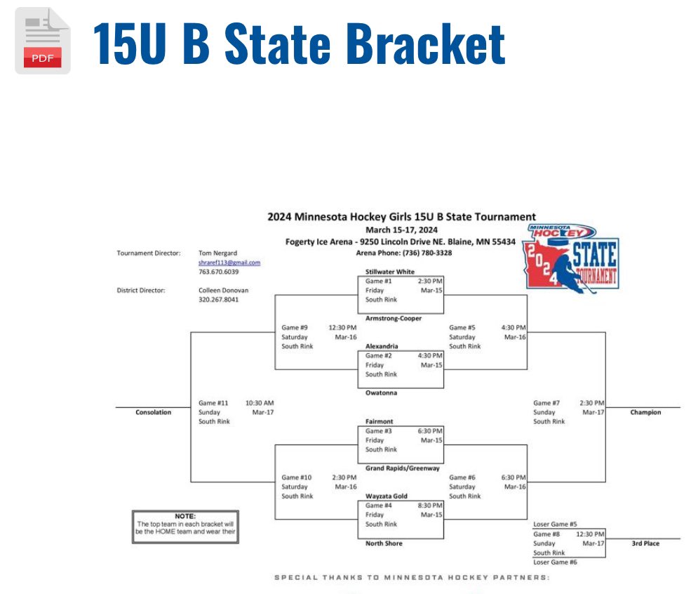 Best of luck to our U15B team at State this weekend!!