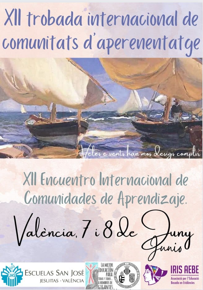 🪻7 y 8 de junio, Valencia acogerá el XII Encuentro Internacional de escuelas Comunidades de Aprendizaje. Profesorado y comunidades educativas juntos por el sueño común de lograr la mejor educación para todas las personas. ¡Os esperamos! ⚠️En breve abriremos la inscripción