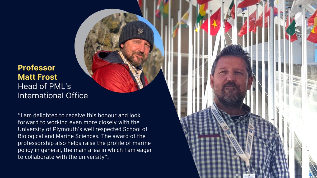 We are delighted to announce that a number of PML scientists have been awarded Honorary Professorships from the University of Plymouth (@PlymUni). Congratulations to Professor Angus Atkinson, Professor Andy Rees (@AndyRees23), Professor Matthew Frost (@MattFrost2). Thread 👇