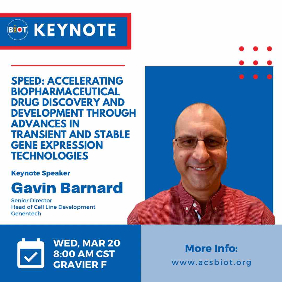 Don’t miss our keynote speaker, Gavin Barnard from Genentech in Upstream Processing on Day 4! Register for #BIOT2024 as in-person or hybrid attendance at lnkd.in/e_E8sR-i