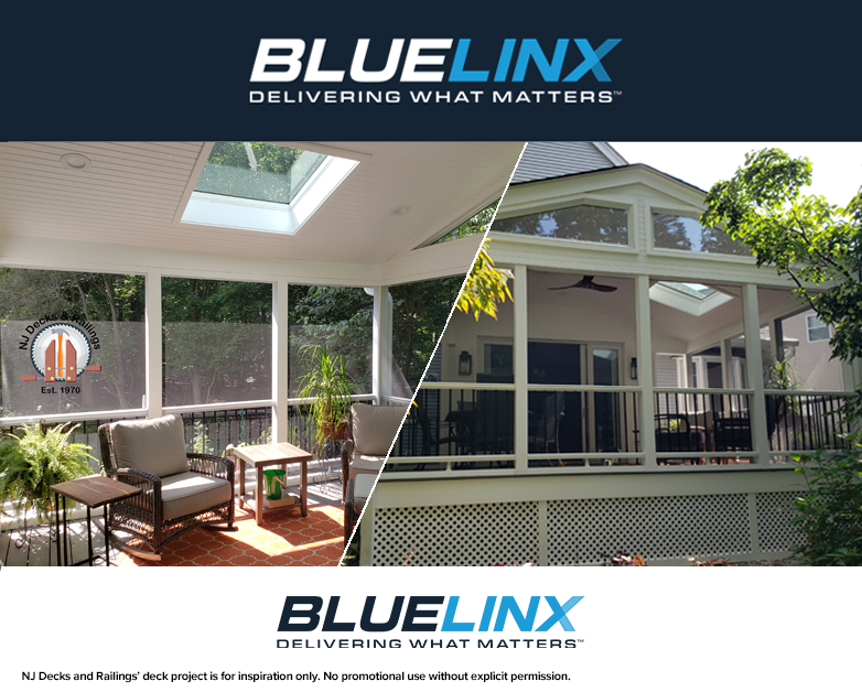 Check out this deck project by @njdecksandrails using @MSDecking Citadel deck boards from the Vision line! This deck comes complete with a roof and screened porch. Want details on bringing this product to your projects? Contact your local BlueLinx branch: bit.ly/48ptiiJ