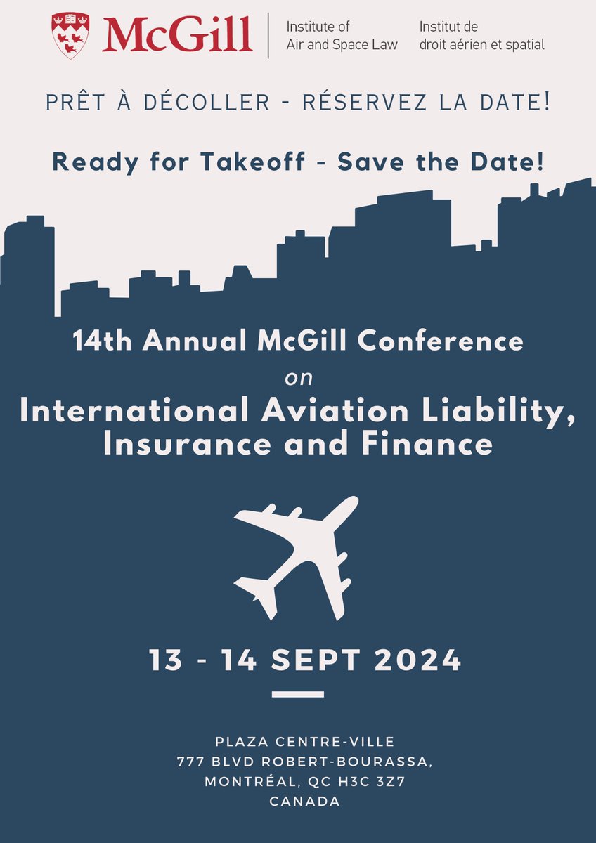 SAVE THE DATE/RÉSERVEZ LES DATES