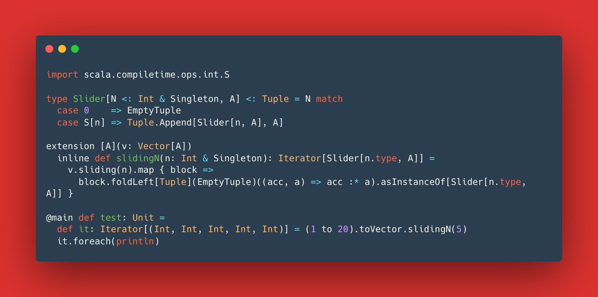 Yep, I borked it! Correct impl was even simpler than I thought. #Scala 3 is consistently surprising me with how much easier things are in comparison to Scala 2. @velvetbaldmime @ahoy_jon