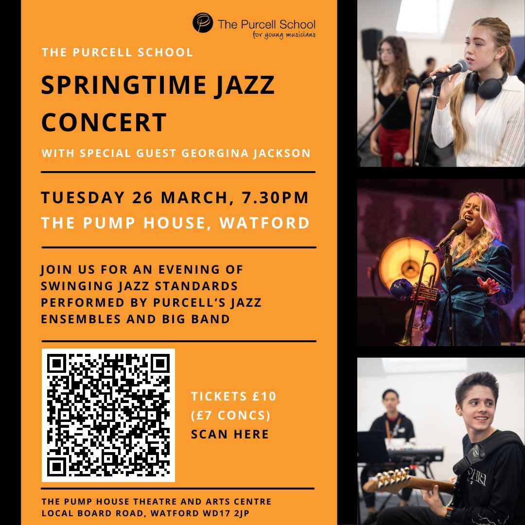 🎷 Join us at the @PumpHouseCentre on Tuesday 26 March (7:30pm) for an electrifying performance featuring our sensational Jazz Ensembles and Big Band alongside the incredible @georginajac 🎺 Tickets are on sale here 👇 tinyurl.com/4dcx7vkm