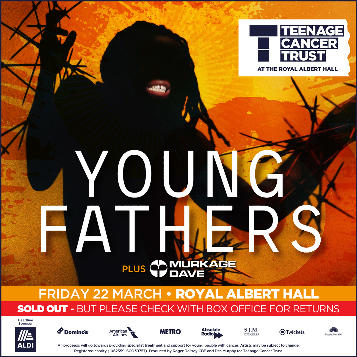 Just one week to go until @Youngfathers take to the stage at the @RoyalAlbertHall and we're excited to announce they'll be joined by special guest @murkagedave 🙌#TeenageCancerGigs