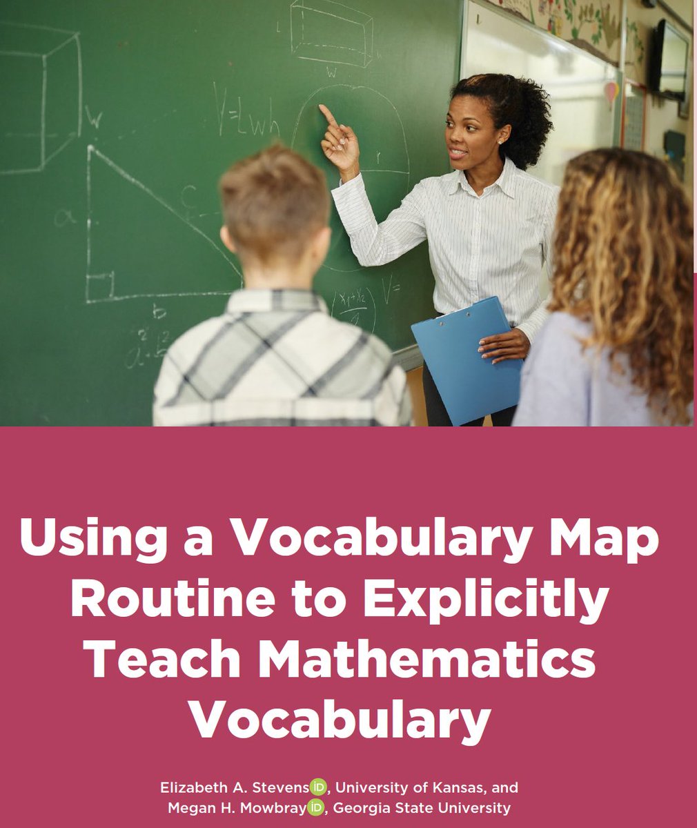 🚨🚨New pub alert! Check out our new paper in @TEC_CEC! We provide a step-by-step #explicit #vocabulary routine for teaching #mathwords to students with #mathdifficulty 👇👇👏👏 Check it out! @KUSpecialEd @KUSOEHS @KUCDD Access the paper here: doi.org/10.1177/004005…