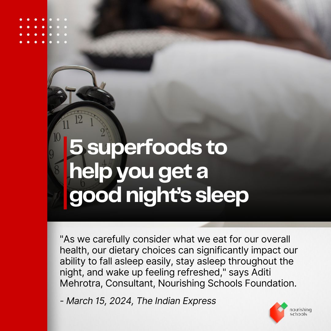 On the occasion of World Sleep Day, discover the secret to better sleep with these superfoods! To learn more- buff.ly/48UePe4. #HealthySleep #Superfoods #Nutrition #GoodNightSleep #HealthyHabits #NourishingSchools