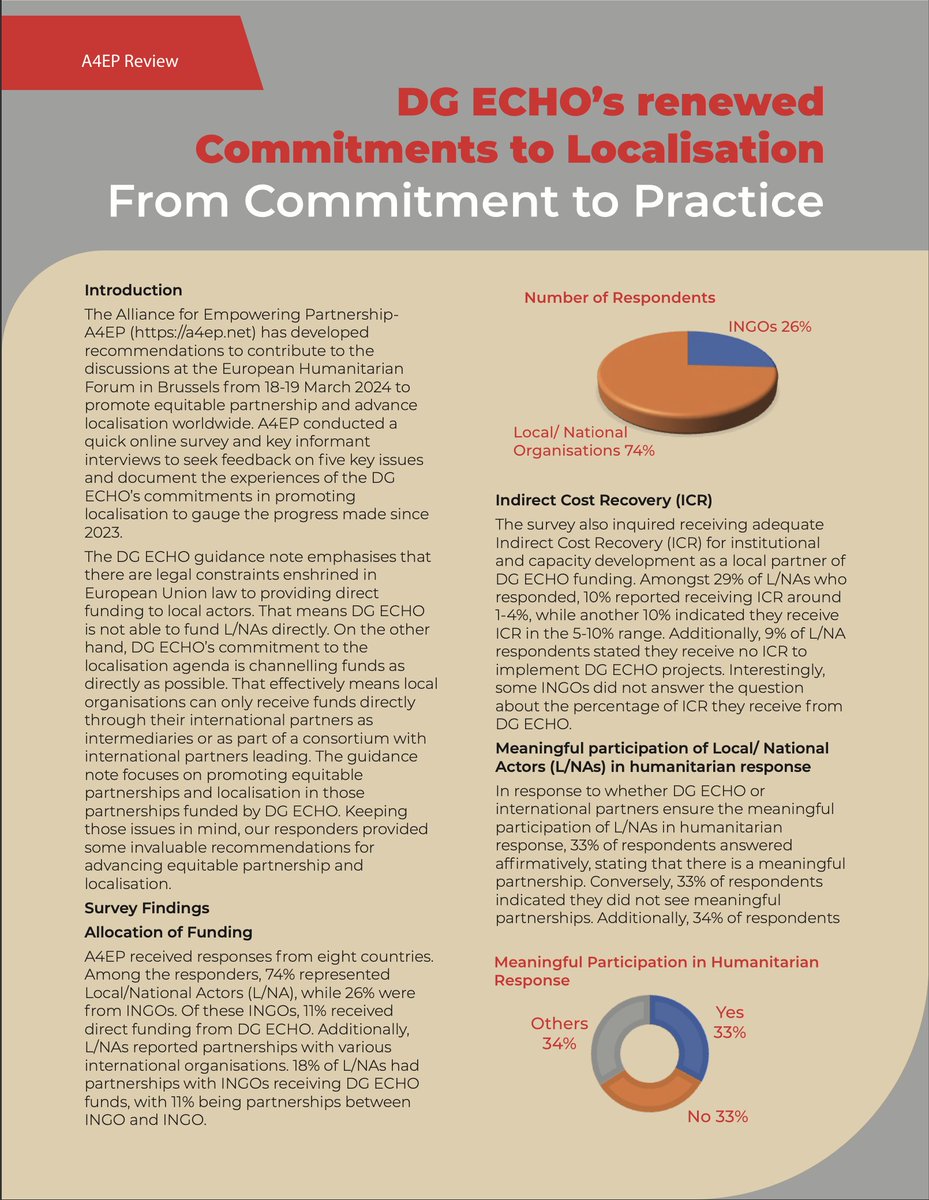 Check out @A4EP2's recommendations to contribute at European Humanitarian Forum in Brussels, March 18-19 to promote equitable partnerships & advance #localisation worldwide a4ep.net/dg-echos-renew… @trust_coast @humanaidint @manepo265 @IDEA_KP @ecowebph @Mentoringlobal